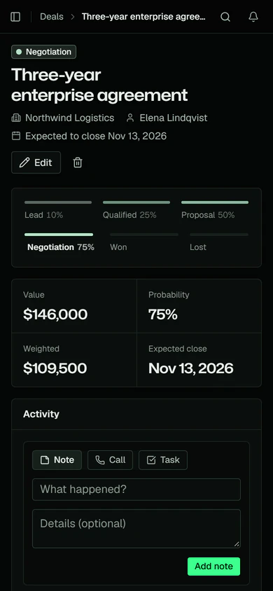 A deal page of the Next.js front end on a phone